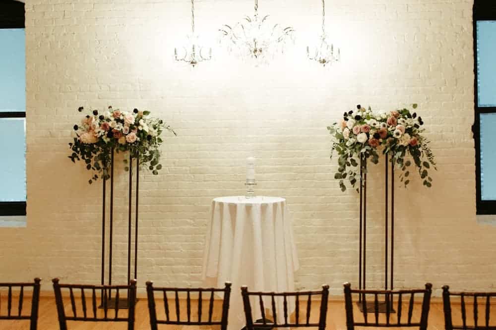 venue ready for a wedding ceremony